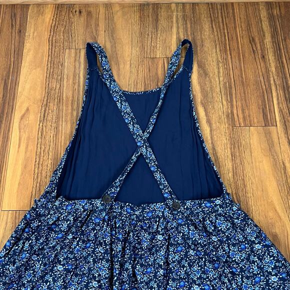 Free People Petunia Dainty Floral Mini Overall Western Dress Open Back Boho (M) - Picture 11 of 11